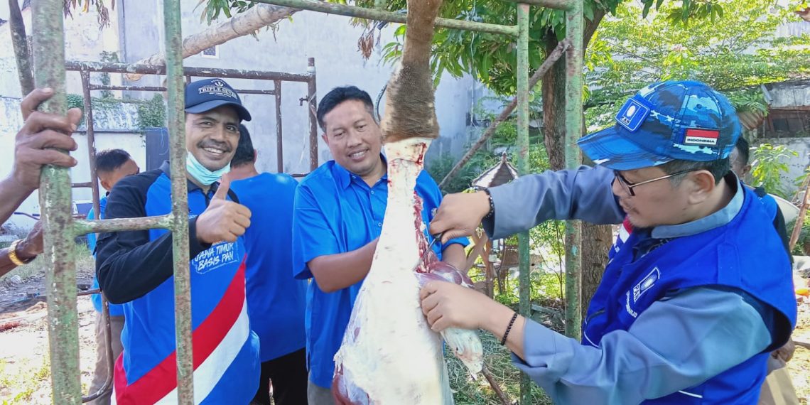 DPD PAN Sidoarjo Sembelih Hewan Qurban, Bangun Winarso Sampaikan Ini!