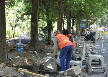 Pemkab Sidoarjo Percantik Trotoar, Kali Ini Di  Ruas Jalan Lingkar Barat