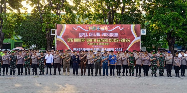 Polresta Sidoarjo Gelar Ops Mantap Brata Semeru 2023-2024, Siapkan 800 Personil di Seluruh TPS se Sidoarjo