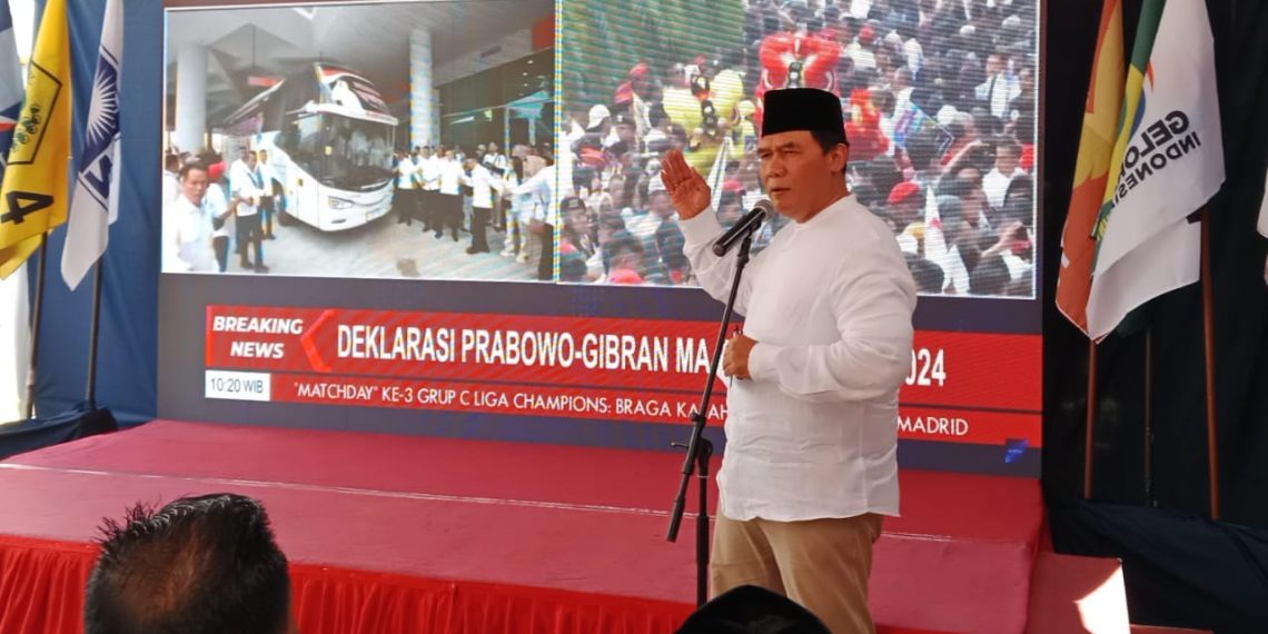 Serunya Nobar Pendaftaran Bacapres dan Bacawapres Prabowo-Gibran di Posko BHS