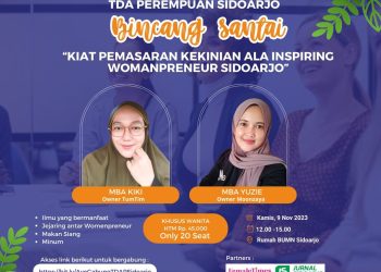 Bincang Santai ala TDA, Berbagi Kiat Pemasaran ala Inspiring Womanprenuer Sidoarjo