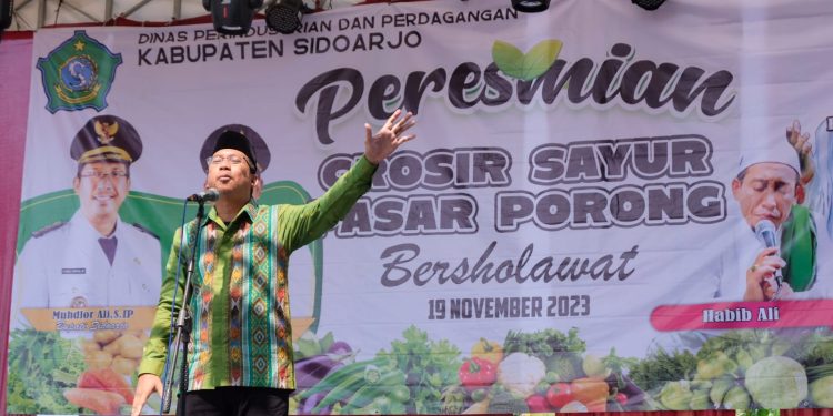 Diresmikan Gus Muhdlor, Grosir Sayur Pasar Porong Lebih Bersih dan Tertata Rapi