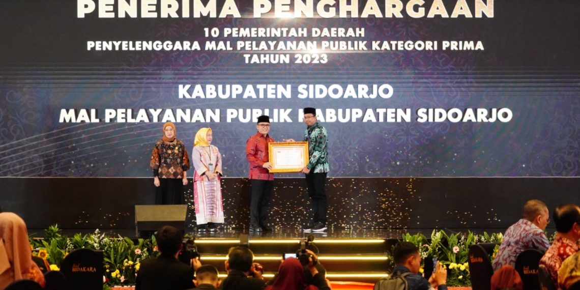 Sidoarjo Raih Penghargaan Mal Pelayanan Publik Kategori Prima dari KemenPAN RB