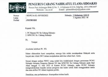 Jelang Harlah PKB 2022 di Sidoarjo, Muncul Surat Larangan Penggunaan Atribut NU untuk Kegiatan Politik