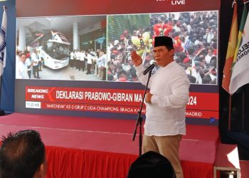 Serunya Nobar Pendaftaran Bacapres dan Bacawapres Prabowo-Gibran di Posko BHS