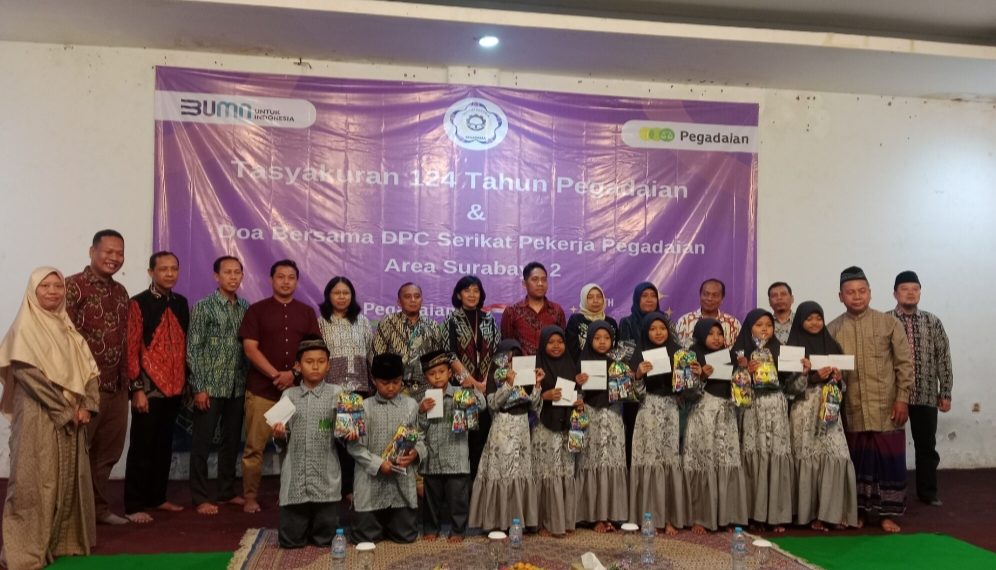 SP Pegadaian Area Surabaya 2 Rayakan HUT Ke 124 Tahun Pegadaian dengan Santuni Yatim Piatu 